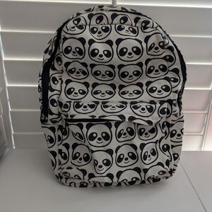 Cute Unbranded Canvas Panda Backpack with Laptop Sleeve